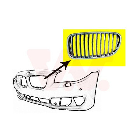 GRILLE CALANDRE GAUCHE 13  Chrome Cadre  Chrome 