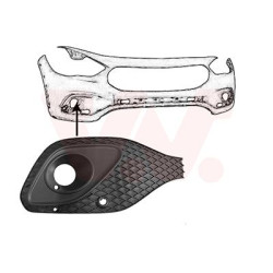 Grille prise d'air inférieure droite -23  a.b. avec trous pour parkcontrol pas amg pack