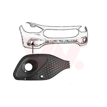 Grille prise d'air inférieure droite -23  a.b. avec trous pour parkcontrol pas amg pack