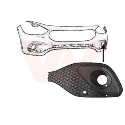 Grille prise d'air inférieure gauche -23  a.b. avec trous pour parkcontrol pas amg pack