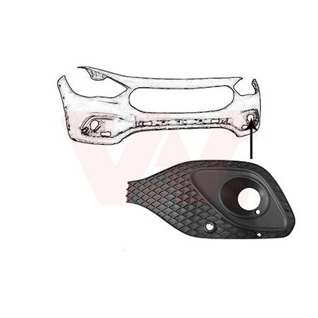 Grille prise d'air inférieure gauche -23  a.b. avec trous pour parkcontrol pas amg pack