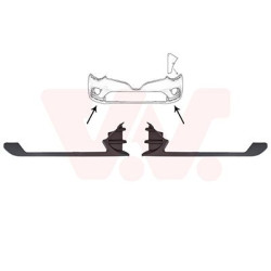 Kit moulure pare-choc gauche droit 16  partie inférieure pour véhicules avec feux deroulage dejour (led)