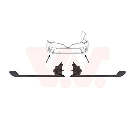 Kit moulure pare-choc gauche droit 16  partie inférieure pour véhicules avec feux deroulage dejour (led)