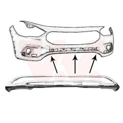 Moulure centrale de pare-choc avant -23 chrome pas amg pack