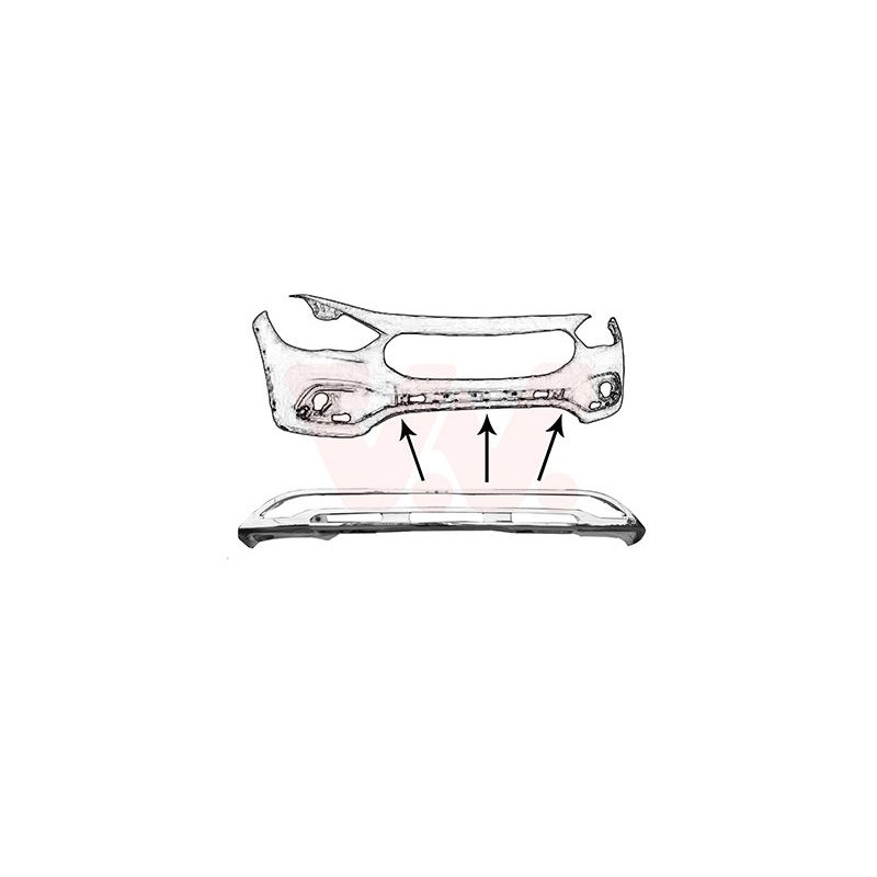 Moulure centrale de pare-choc avant -23 chrome pas amg pack