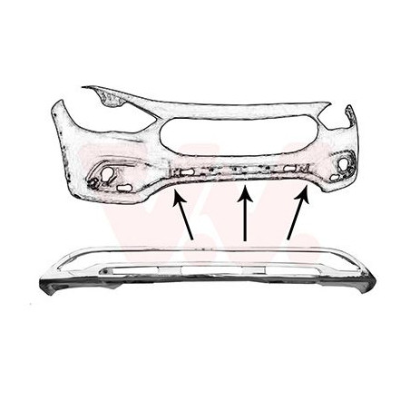 Moulure centrale de pare-choc avant -23 chrome pas amg pack