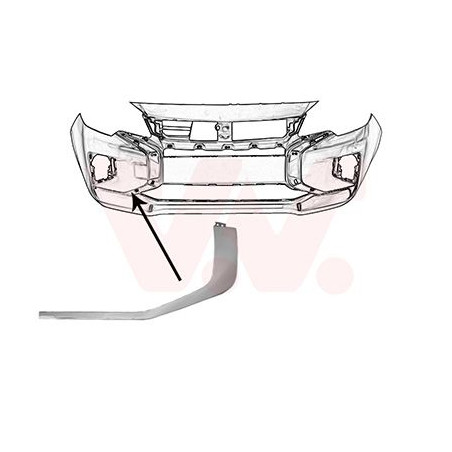 Moulure droite de pare-choc avant 20  partie inférieure chrome