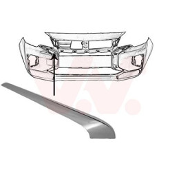 Moulure droite de pare-choc avant 20  partie supérieure chrome