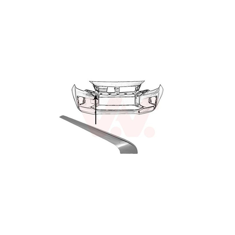 Moulure droite de pare-choc avant 20  partie supérieure chrome