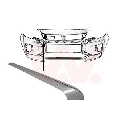 Moulure droite de pare-choc avant 20  partie supérieure chrome