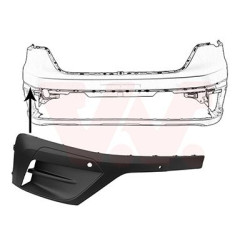 Moulure droite de pare-choc avant 21   2 trous pour parkcontrol