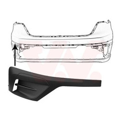 Moulure droite de pare-choc avant 21  sans trous pour parkcontrol