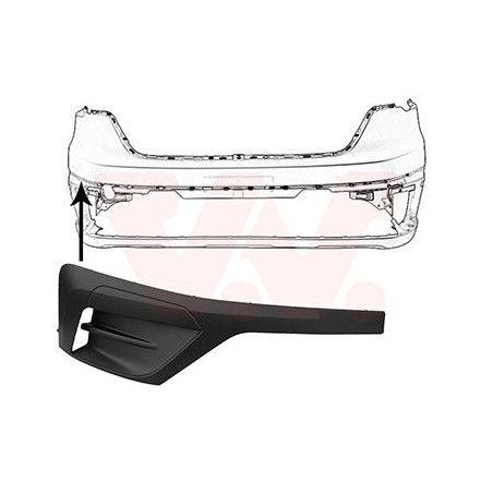 Moulure droite de pare-choc avant 21  sans trous pour parkcontrol