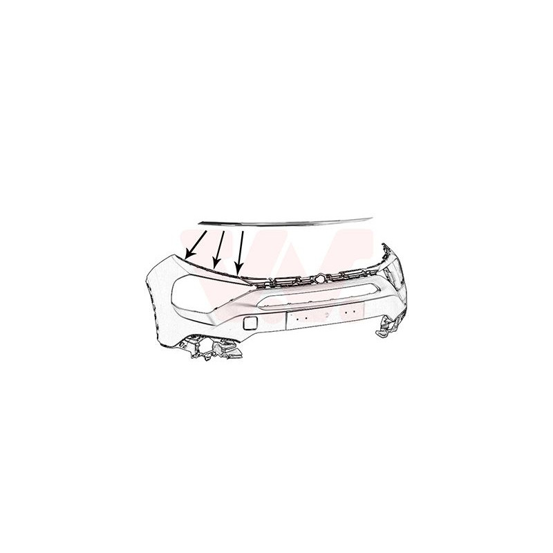 Moulure droite de pare-choc avant partie supérieure chrome