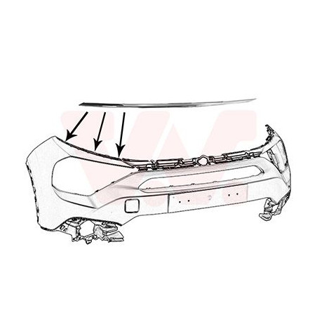 Moulure droite de pare-choc avant partie supérieure chrome