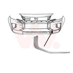 Moulure gauche de pare-choc avant 20  partie inférieure chrome