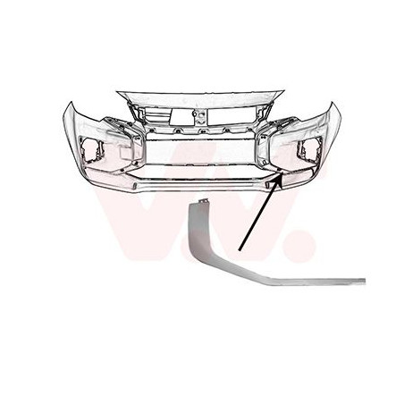 Moulure gauche de pare-choc avant 20  partie inférieure chrome