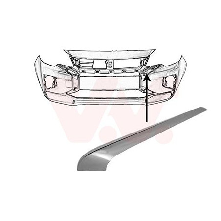 Moulure gauche de pare-choc avant 20  partie supérieure chrome