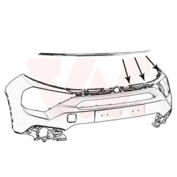 Moulure gauche de pare-choc avant partie supérieure chrome