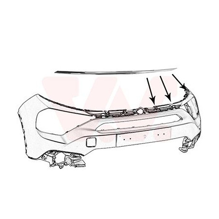 Moulure gauche de pare-choc avant partie supérieure chrome