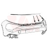 Moulure gauche de pare-choc avant partie supérieure chrome