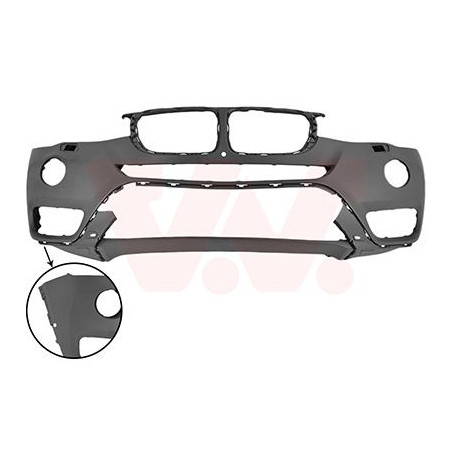 Pare-choc avant en primer avec trous pour parkassist pour les véhicules avec caméra 360 pour véhicules avec antibrouillard le