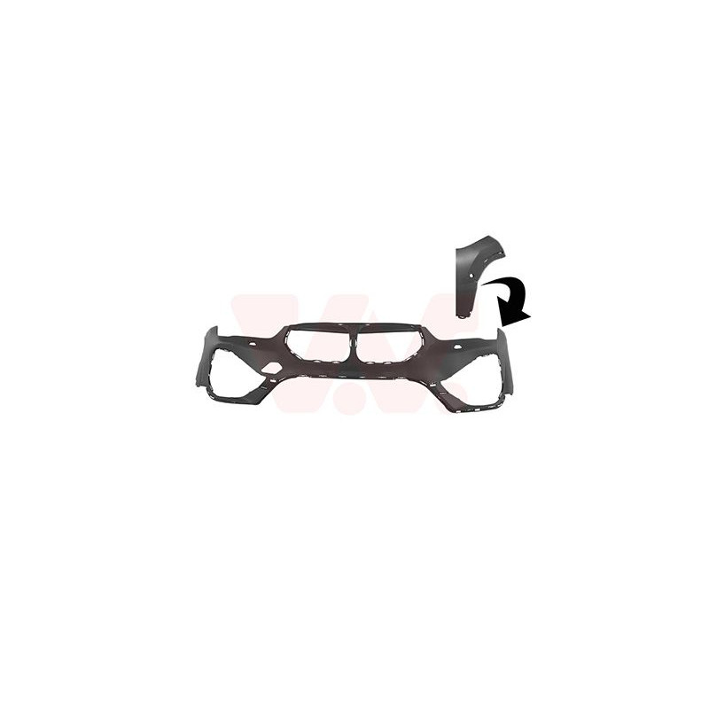 Pare-choc avant en primer 19  avec trous pour parkcontrol avec trous pour gicleur lave-phares