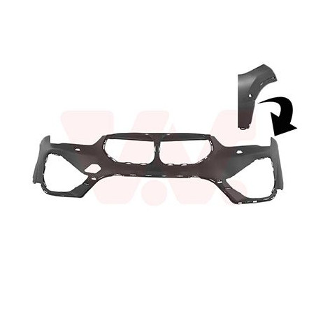 Pare-choc avant en primer 19  avec trous pour parkcontrol avec trous pour gicleur lave-phares