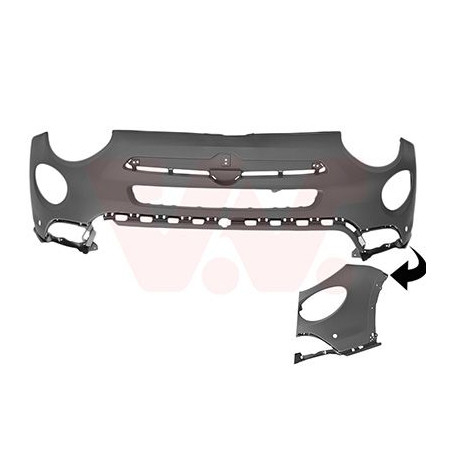 Pare-choc avant en primer cross partie supérieure  2 trous pour parkcontrol