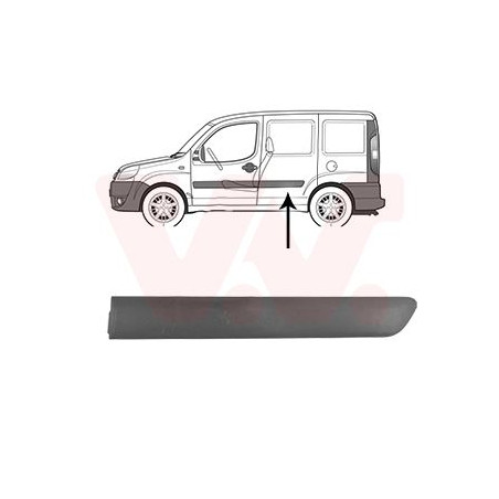 MOULURE PORTE ARRIERE GAUCHE Pour véhicules avec porte coulissante 