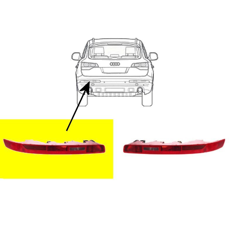 Feu arrière gauche dans pare-chocs