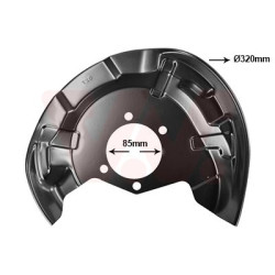Protection disque frein arrière gauche