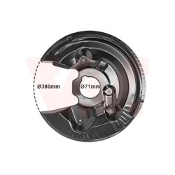 Protection disque frein arrière gauche