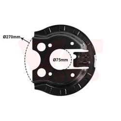 Protection disque frein arrière gauche ou droit pour diamètre du disque de frein [mm]  247