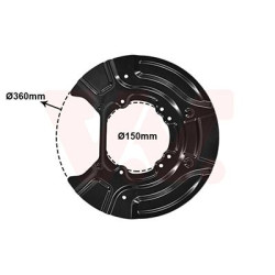 Protection disque frein arrière gauche ou droit pour diamètre du disque de frein [mm]  330