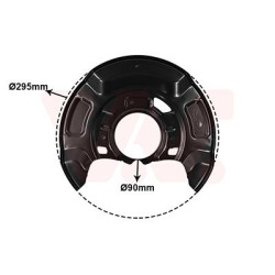Protection disque frein avant droit pour diamètre du disque de frein [mm]  258