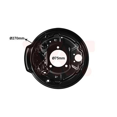 Tole de recouvrement tambour de frein arrière d pour véhicules sans système antiblocage abs