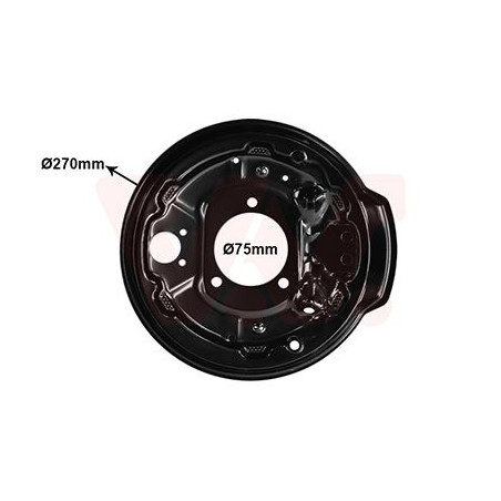 Tole de recouvrement tambour de frein arrière g pour véhicules sans système antiblocage abs