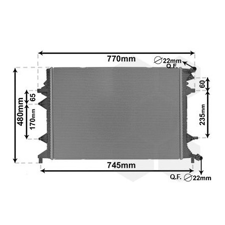 Radiateur pour intercooler refroidi à eau