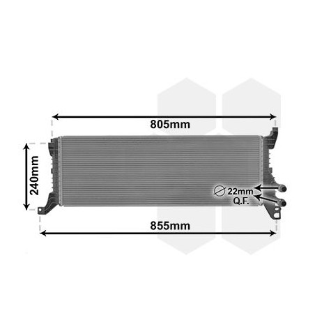 Radiateur pour intercooler refroidi à eau