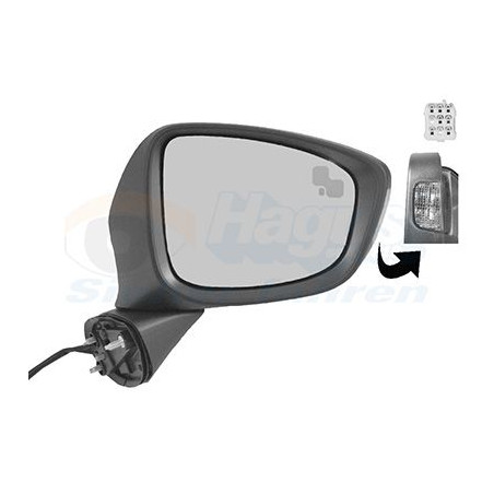 Rétroviseur éléctrique complet droit -15 10pin chauffant primer rabattable électriquement side assist