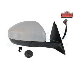 Rétroviseur éléctrique complet droit 10pin chauffant primer rabattable électriquement (cable pour anti-eblouissement automat