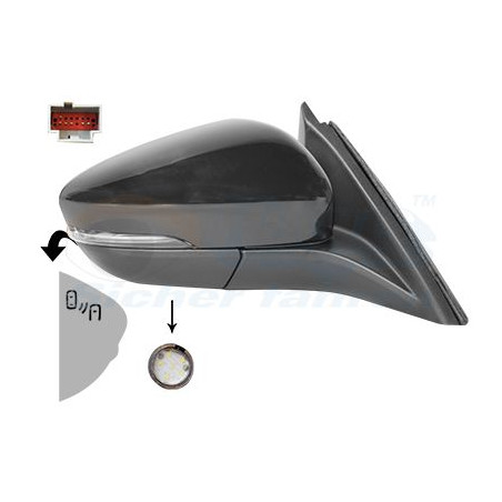 Rétroviseur éléctrique complet droit