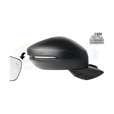 Rétroviseur éléctrique complet droit 10pin chauffant primer rabattable électriquement side assist
