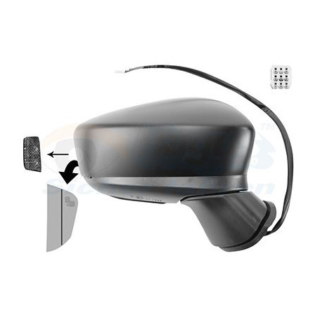 Rétroviseur éléctrique complet droit 10pin primer chauffant rabattable électriquement side assist