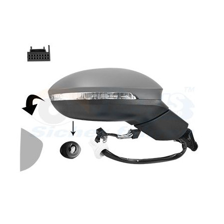 Rétroviseur éléctrique complet droit