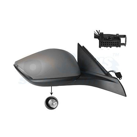 Rétroviseur éléctrique complet droit 11pin chauffant primer rabattable électriquement avec éclairage inférieur avec sonde 