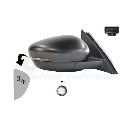 Rétroviseur éléctrique complet droit