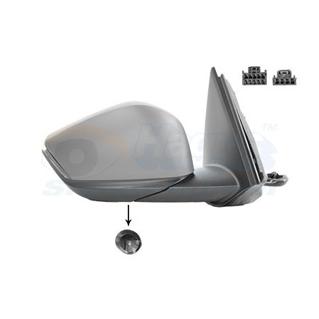 Rétroviseur éléctrique complet droit 12pin chauffant primer rabattable électriquement avec éclairage inférieur avec sonde 