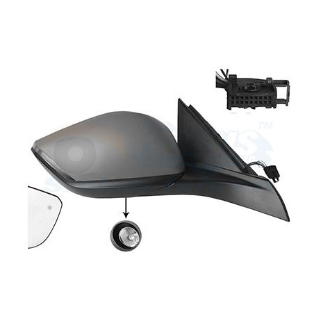 Rétroviseur éléctrique complet droit 12pin chauffant primer rabattable électriquement avec éclairage inférieur side assist